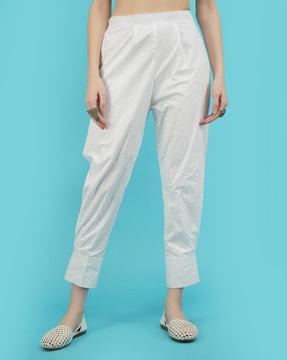 women double-pleated relaxed fit pants