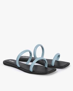 women double-strap flat sandals