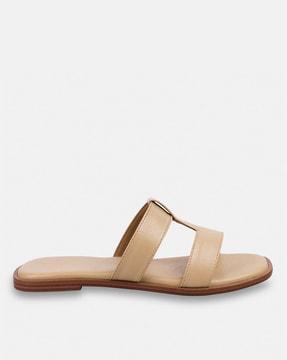 women double-strap slip-on sandals