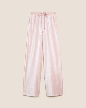 women drawstring waist flared track pants