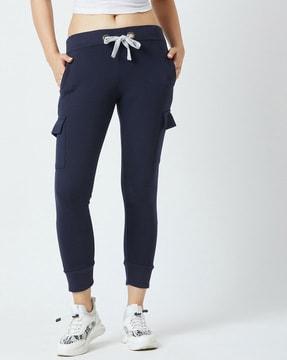 women drawstring waistband track pant