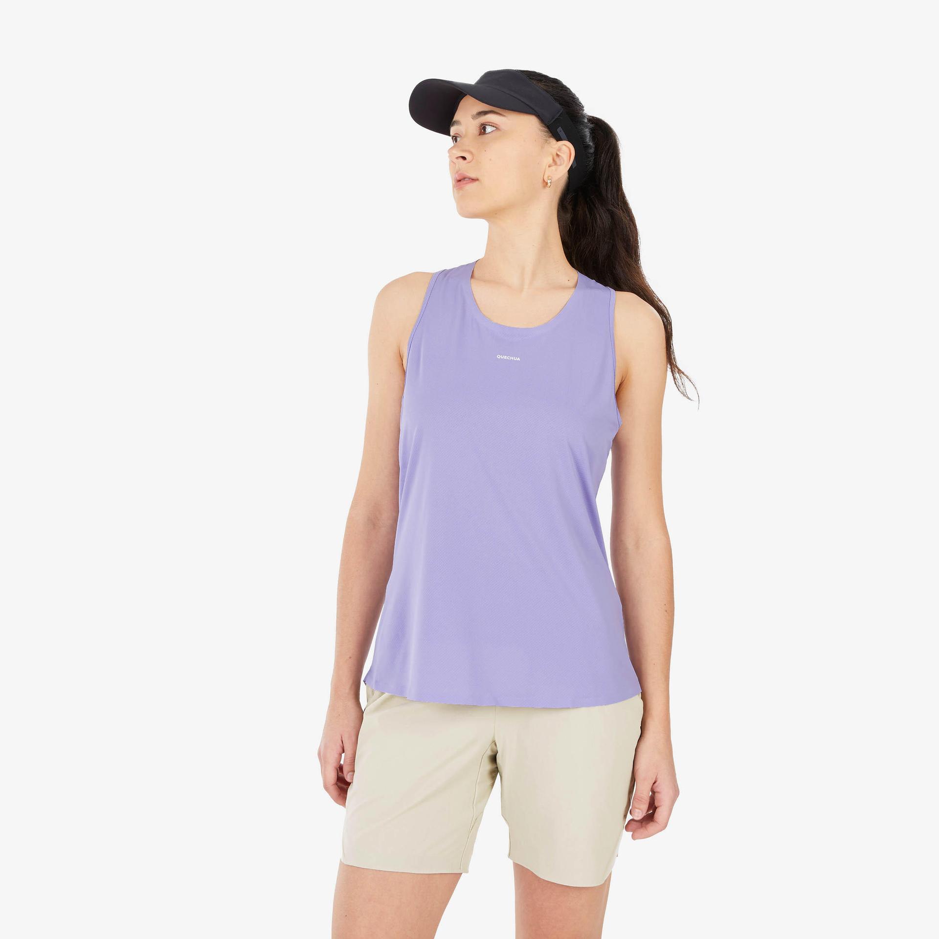 women dry fit ultra-light tank top lavender purple - nh500