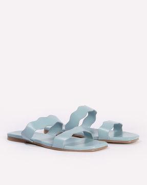 women dual-strap flat sandals