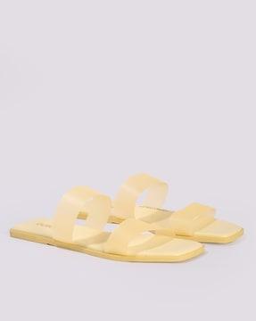 women dual-strap flat sandals