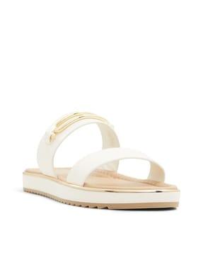 women dual-strap flat sandals