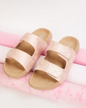 women dual-strap sandals with flap closure