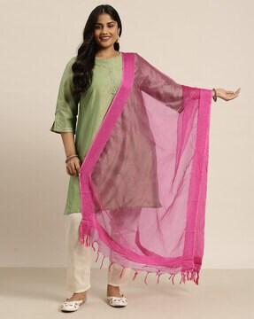 women dupatta with tassels