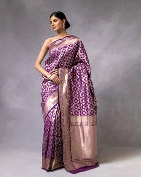 women elephant woven banarasi silk saree