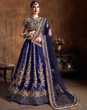 women embellished & embroiderd a-line lehenga choli set with dupatta