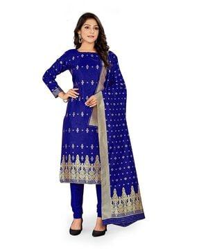 women embellished & embroidered 3-piece unstitched dress material