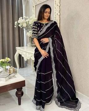 women embellished & embroidered jimmy choo saree