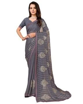 women embellished & embroidered saree
