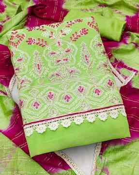 women embellished & embroidery 3-piece unstitched dress material