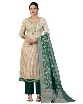 women embellished & embroidery unstitched dress material