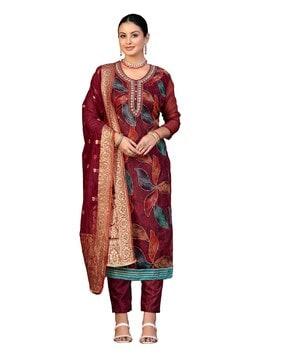 women embellished & embroidery unstitched dress material