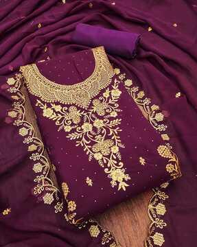 women embellished & embroidery unstitched dress material