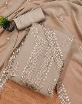 women embellished 3-piece dress material