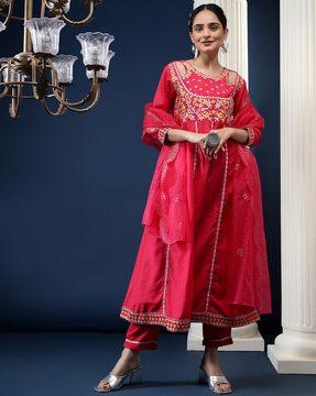 women embellished a-line kurta set