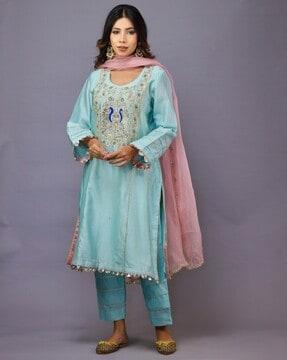 women embellished a-line kurta set