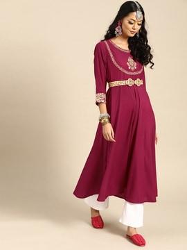 women embellished a-line kurta