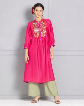 women embellished a-line kurta