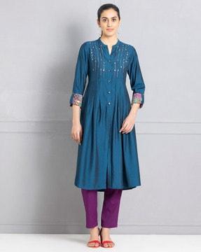 women embellished a-line kurta