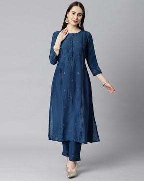 women embellished a-line kurta