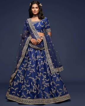 women embellished a-line lehenga choli set with dupatta