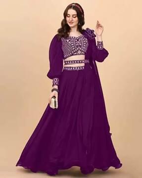 women embellished a-line lehenga choli set with dupatta