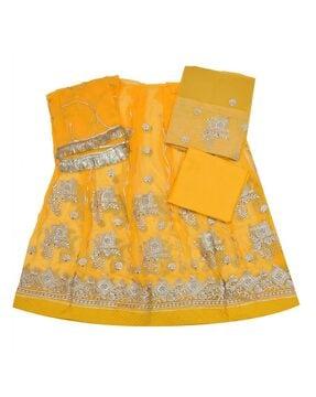 women embellished a-line lehenga choli set with dupatta