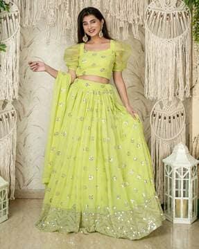 women embellished a-line lehenga choli set