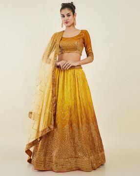 women embellished a-line lehenga choli set