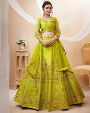 women embellished a-line lehenga choli set