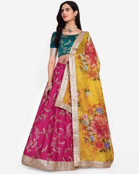 women embellished a-line lehenga choli set