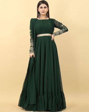 women embellished anarkali kurta set