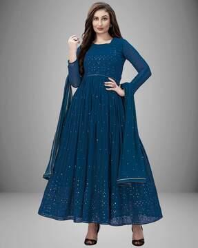 women embellished anarkali kurta set