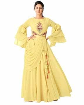 women embellished anarkali kurta set