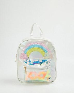 women embellished backpack with adjustable straps