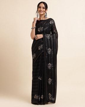 women embellished chiffon saree