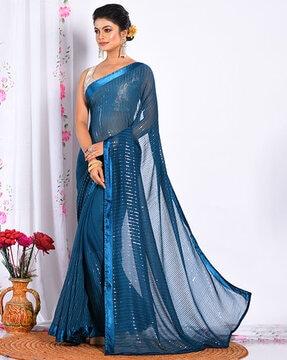 women embellished chiffon saree