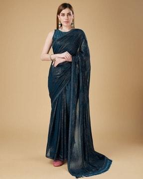 women embellished chiffon saree