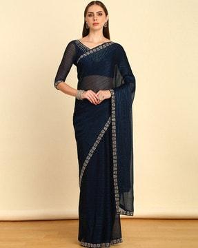 women embellished chiffon saree