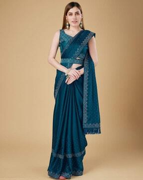 women embellished chiffon saree