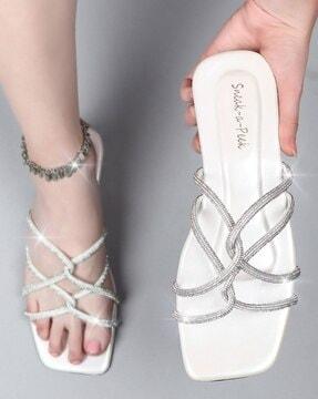 women embellished chunky-heeled sandals