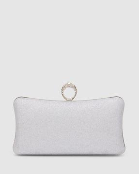women embellished clutch with detachable chain strap