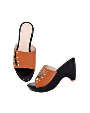 women embellished cone-heeled sandals