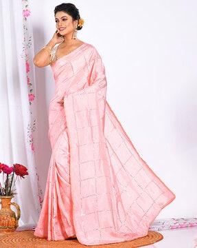 women embellished cotton saree