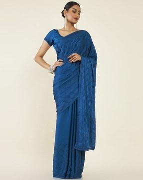 women embellished crepe saree