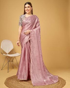 women embellished crepe saree