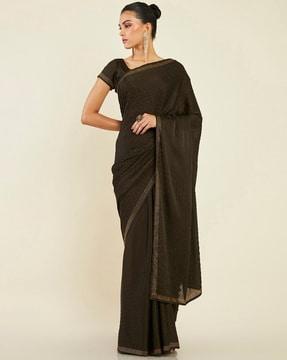 women embellished crepe silk saree